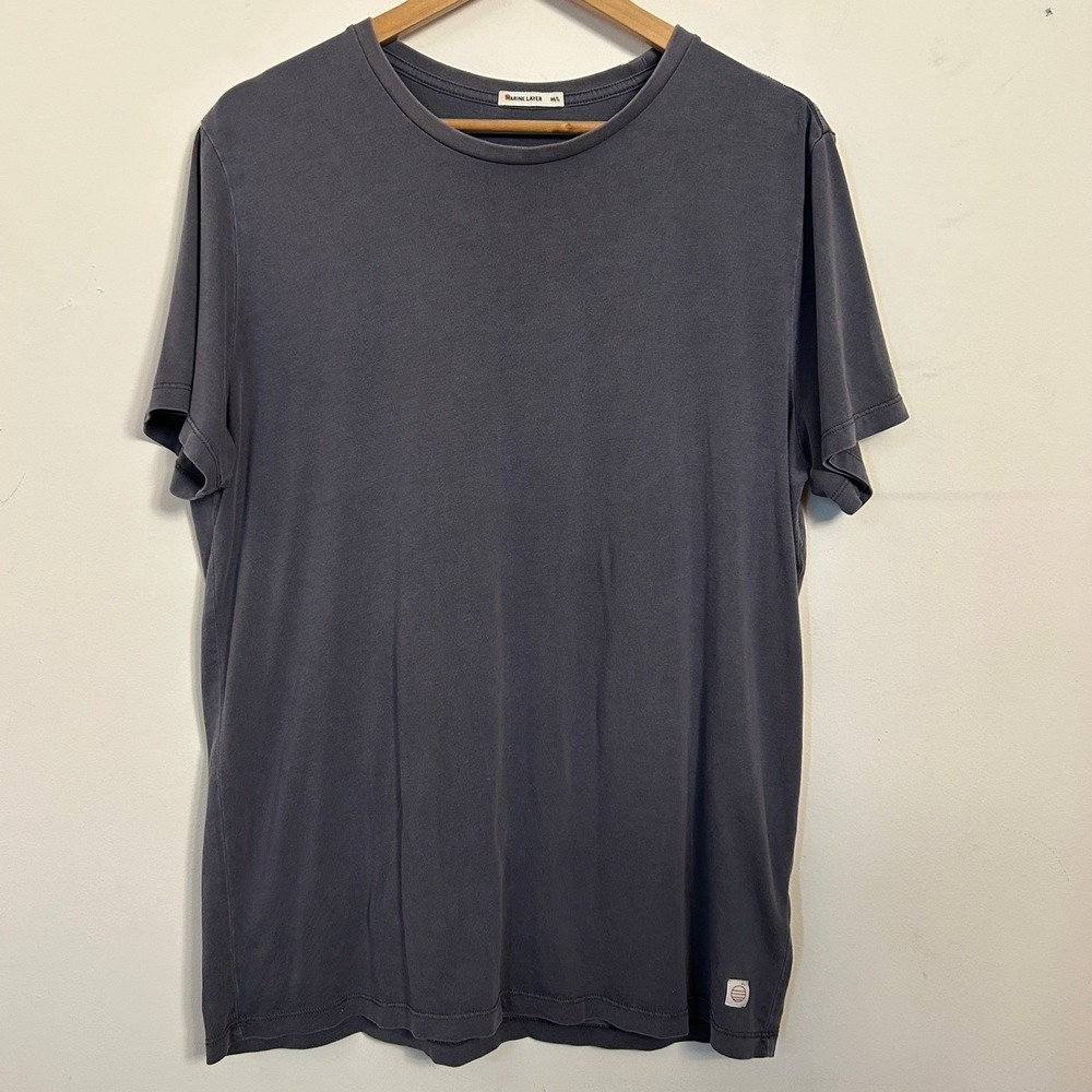Marine Layer Crewneck Tee Shirt Soft Cotton Modal Grey M/L Good
